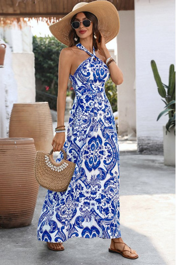 Seaside Crossback Halter Dress