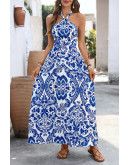 Seaside Crossback Halter Dress