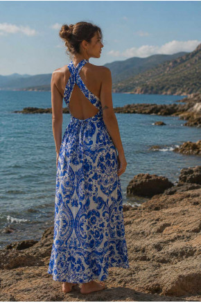 Seaside Crossback Halter Dress
