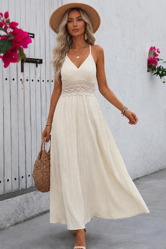 Thalia Crochet Waist Maxi Dress