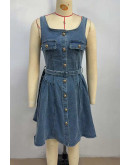 Isabella Buttoned Denim Dress