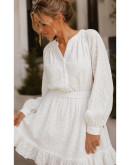 Adara Embroidered Textured Mini Dress