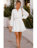 Adara Embroidered Textured Mini Dress
