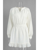 Adara Embroidered Textured Mini Dress