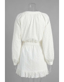 Adara Embroidered Textured Mini Dress