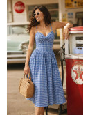 Twist Bodice Gingham Dress