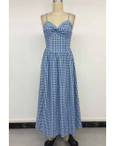 Twist Bodice Gingham Dress