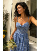 Twist Bodice Gingham Dress