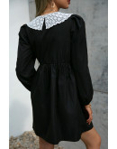 Hannah Lace Collar Black Dress