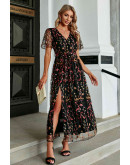 Sabrina Floral Embroidered Maxi Dress