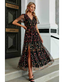 Sabrina Floral Embroidered Maxi Dress