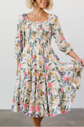 Prairie Retro Floral Dress