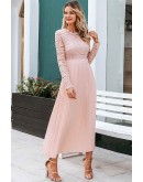 Desi Crochet Lace Dress in Pink