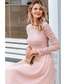 Desi Crochet Lace Dress in Pink