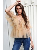 Lulu Mesh Ruffle Top 