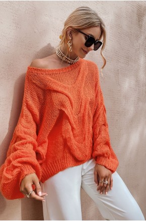 Aya Oversized Pullover in Orange