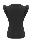 Eden Ruffle-Sleeve Top in Black