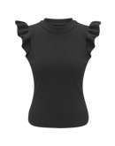 Eden Ruffle-Sleeve Top in Black