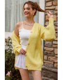 Fleur Button Front Yellow Cardigan