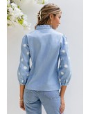 Denise Floral Blue Shirt
