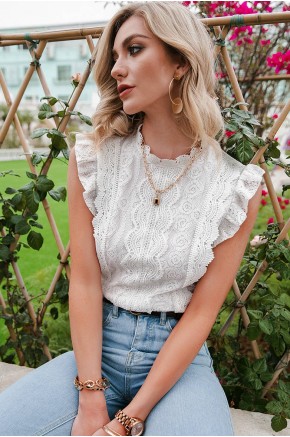 Isis Embroidered White Top