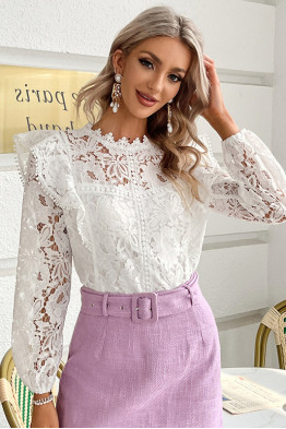Vita Butterfly Sleeve Lace Blouse