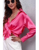 Glam Touch Satin Shirt in Pink