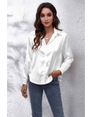 Glam Touch Satin Shirt in White