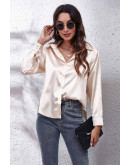 Glam Touch Satin Shirt in Gold