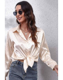 Glam Touch Satin Shirt in Gold