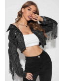 Spark Edge Fringe Black Jacket