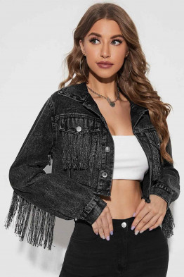 Spark Edge Fringe Black Jacket
