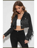 Spark Edge Fringe Black Jacket