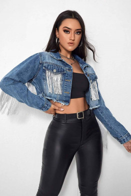 Spark Edge Fringe Blue Jacket