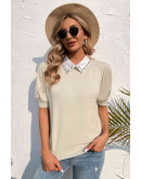 Embellished Collar Knit Charm