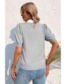 Embellished Collar Knit Charm in Gray