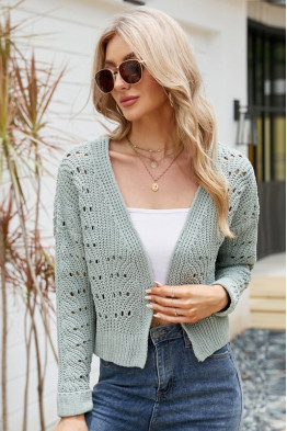Chunky Knit Chill Cardigan in Green