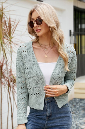 Chunky Knit Chill Cardigan in Green