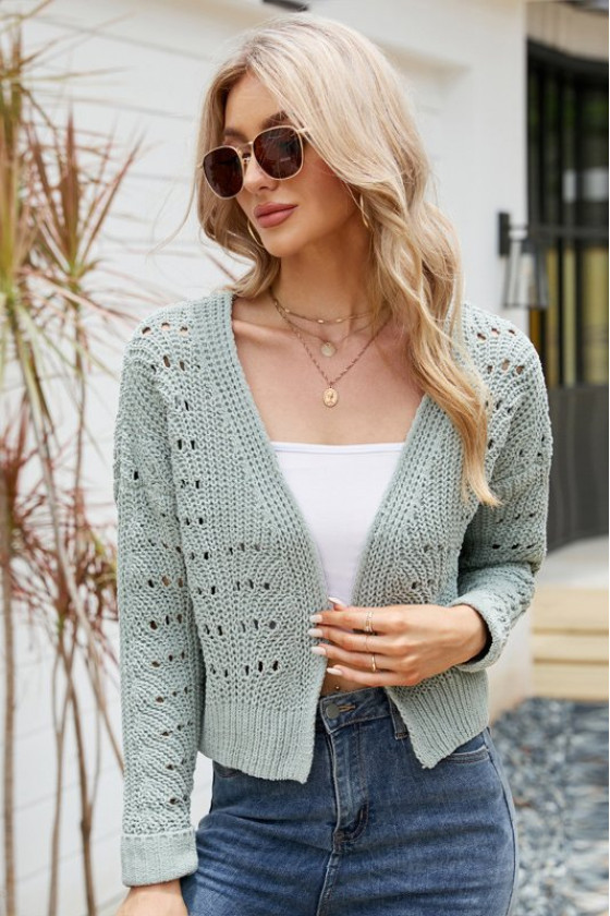 Chunky Knit Chill Cardigan in Green