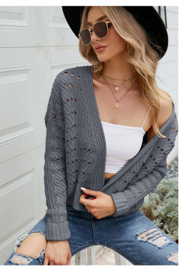 Chunky Knit Chill Cardigan in Navy Blue