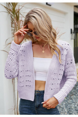 Chunky Knit Chill Cardigan in Lavender