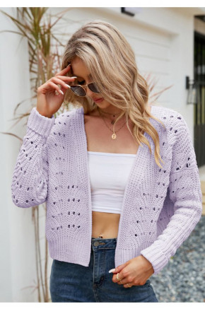 Chunky Knit Chill Cardigan in Lavender