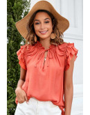 Layered Bliss Orange Tie Blouse