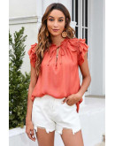 Layered Bliss Orange Tie Blouse