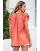 Layered Bliss Orange Tie Blouse