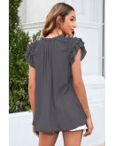 Layered Bliss Grey Tie Blouse