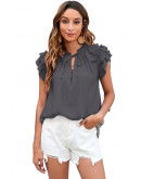 Layered Bliss Grey Tie Blouse