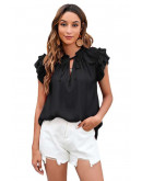 Layered Bliss Black Tie Blouse