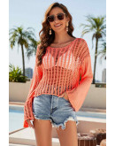 Antonia Coral Crochet Coverup Top