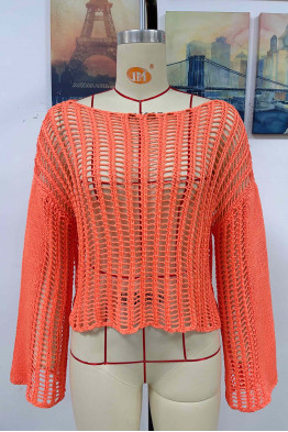 Antonia Coral Crochet Coverup Top